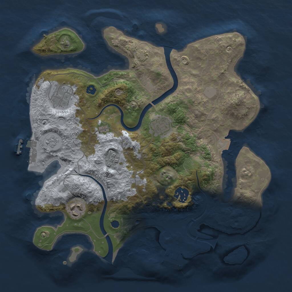 Rust Map: Procedural Map, Size: 3000, Seed: 1274809704, 10 Monuments