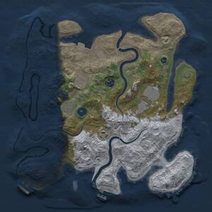 Thumbnail Rust Map: Procedural Map, Size: 3500, Seed: 129798076, 11 Monuments