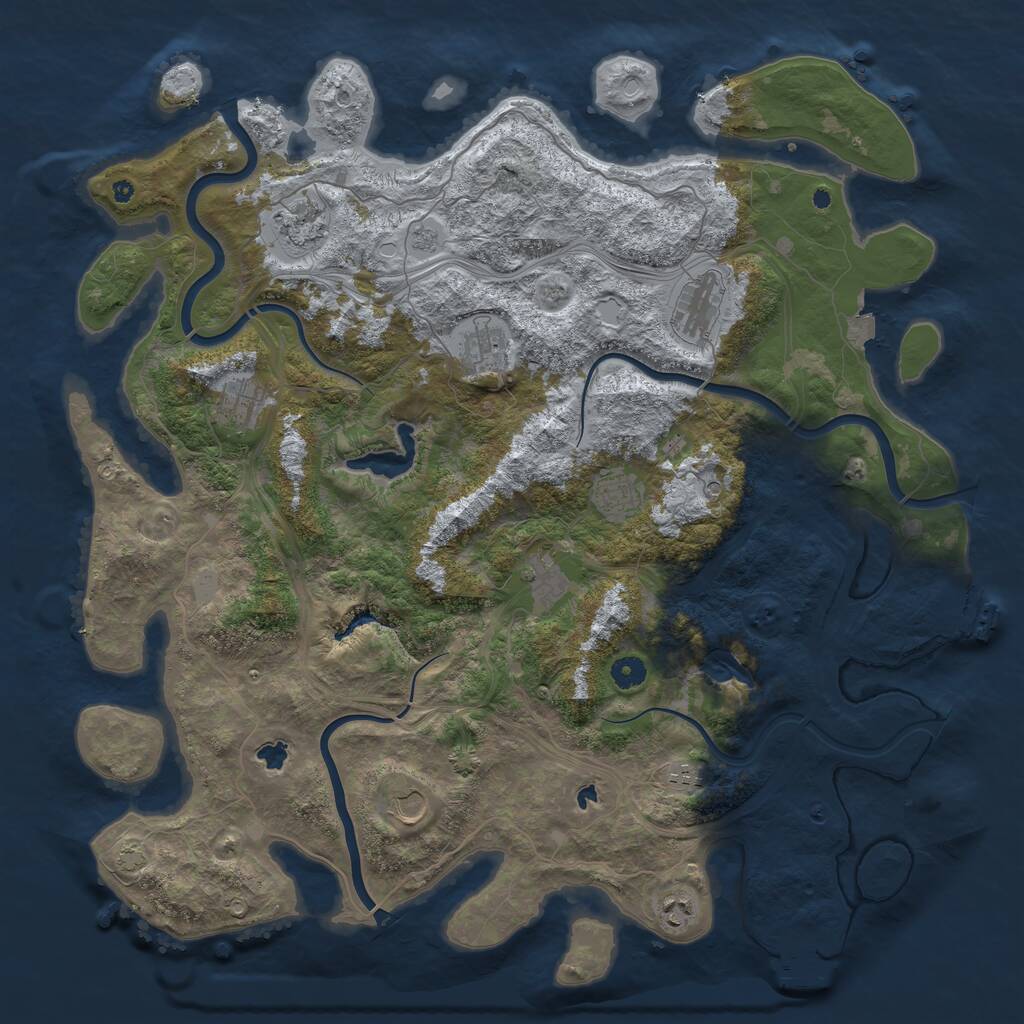 Rust Map: Procedural Map, Size: 4600, Seed: 1593544966, 15 Monuments