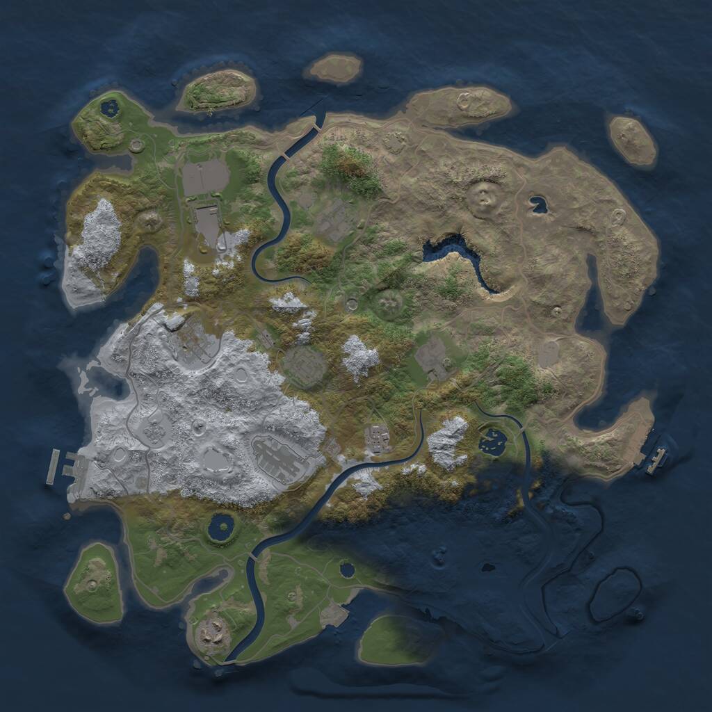 Rust Map: Procedural Map, Size: 4000, Seed: 2013, 15 Monuments