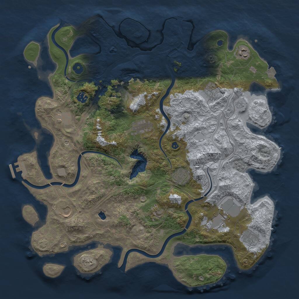 Rust Map: Procedural Map, Size: 4250, Seed: 1326810790, 16 Monuments