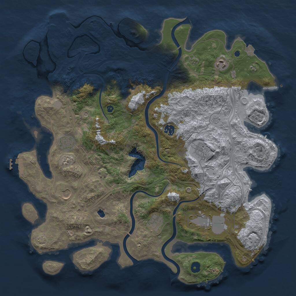 Rust Map: Procedural Map, Size: 4250, Seed: 1326810790, 14 Monuments