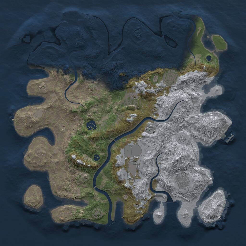 Rust Map: Procedural Map, Size: 3750, Seed: 622215986, 12 Monuments