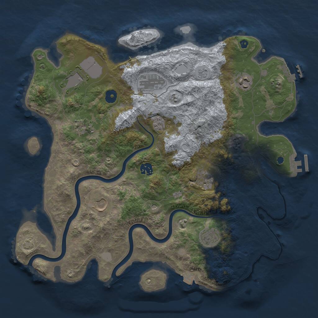 Rust Map: Procedural Map, Size: 3750, Seed: 1995531188, 15 Monuments