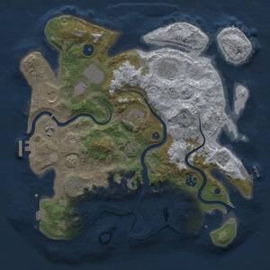 Thumbnail Rust Map: Procedural Map, Size: 3500, Seed: 45653, 15 Monuments