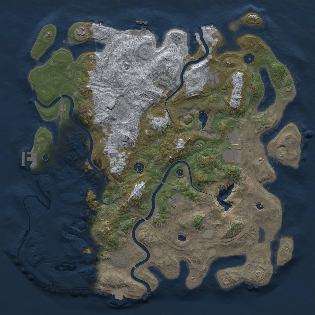 Rust Map: Procedural Map, Size: 4500, Seed: 227, 14 Monuments