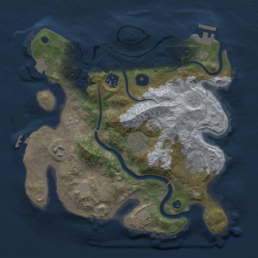 Rust Map: Procedural Map, Size: 3000, Seed: 68816229, 11 Monuments