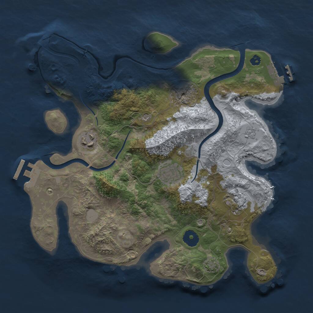 Rust Map: Procedural Map, Size: 3000, Seed: 68816229, 9 Monuments