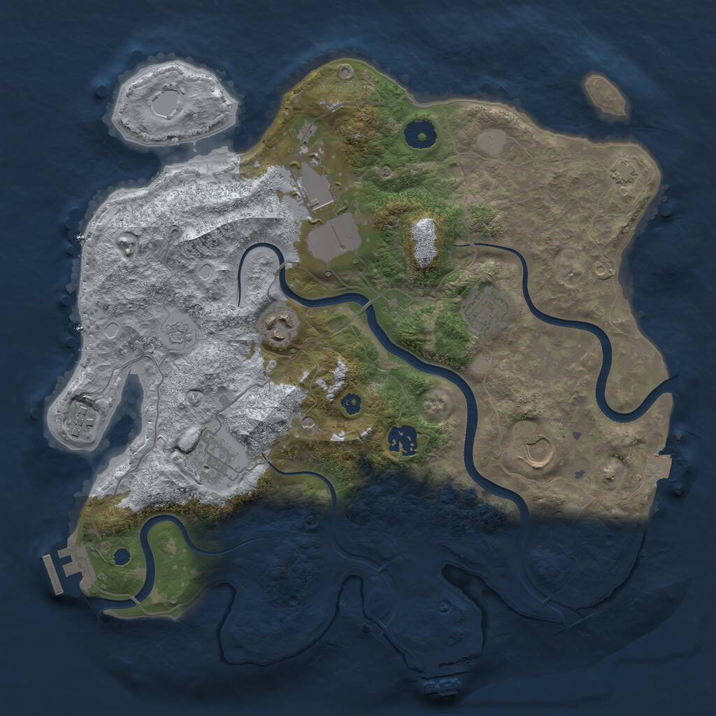 Rust Map: Procedural Map, Size: 3500, Seed: 478949834, 13 Monuments