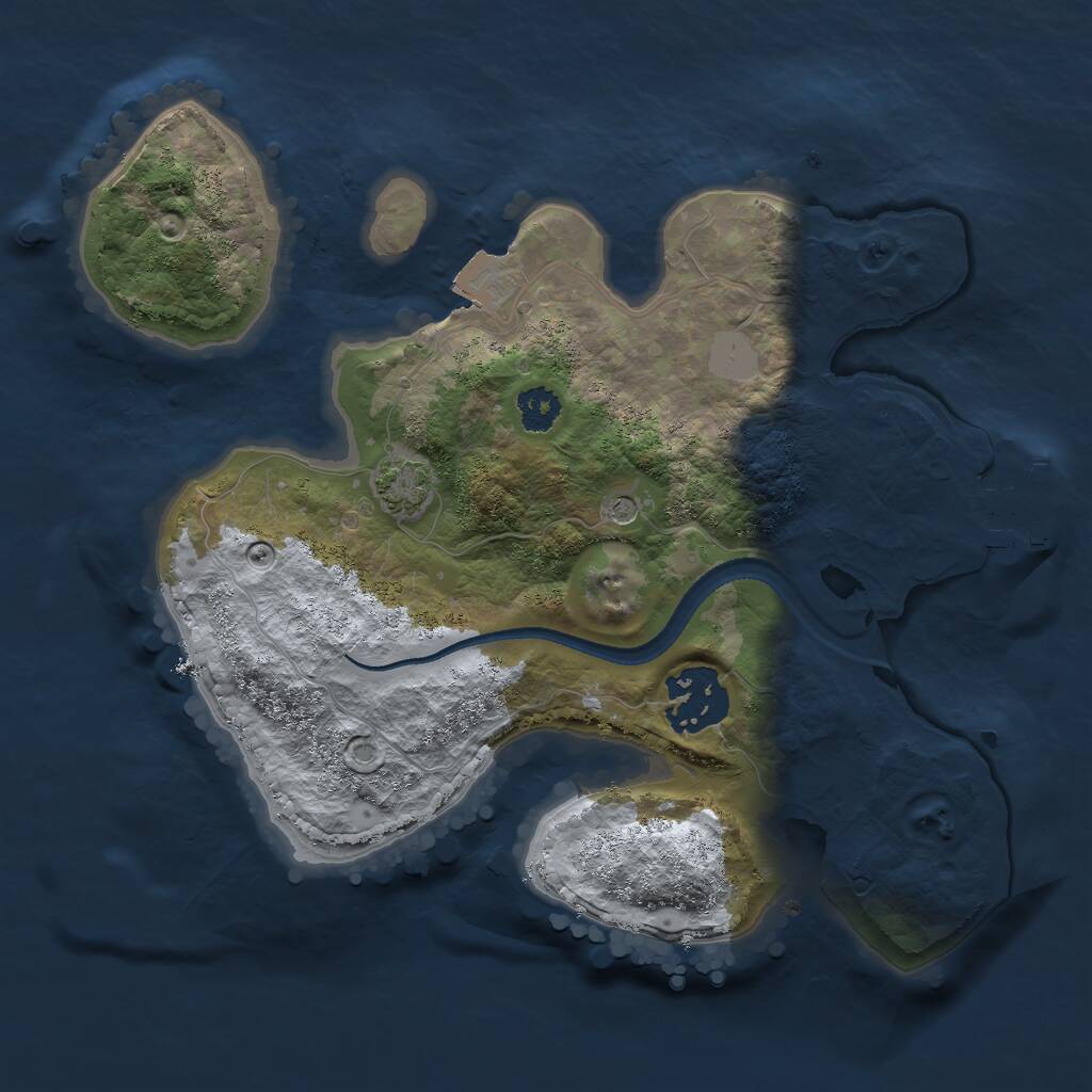 Rust Map: Procedural Map, Size: 2500, Seed: 2079553043, 5 Monuments