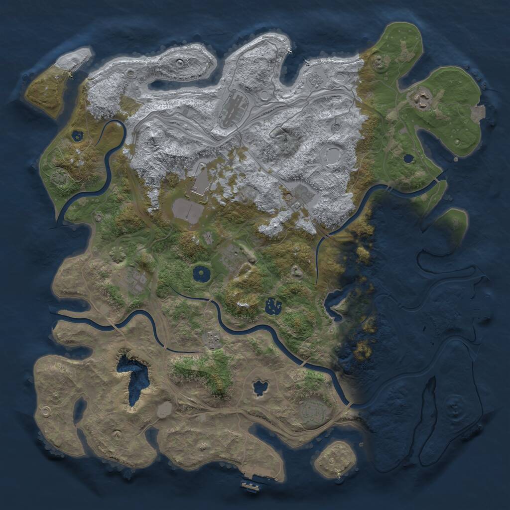 Rust Map: Procedural Map, Size: 4400, Seed: 93730218, 15 Monuments