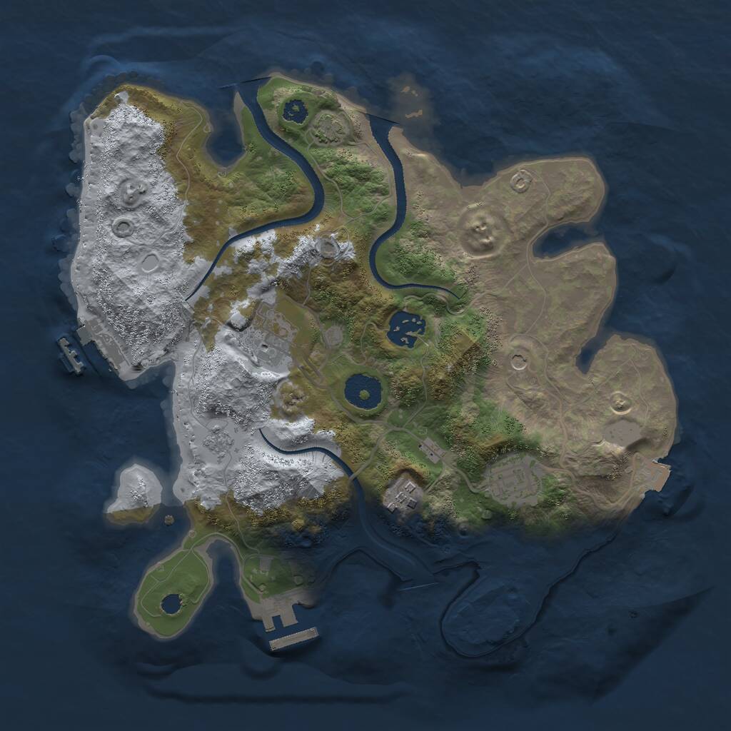 Rust Map: Procedural Map, Size: 3000, Seed: 261472684, 10 Monuments