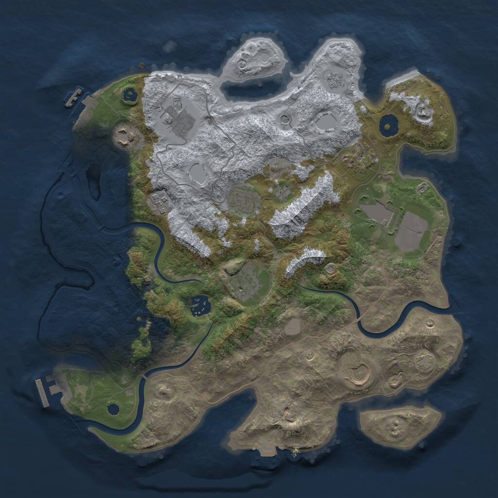 Rust Map: Procedural Map, Size: 3500, Seed: 1518844635, 15 Monuments