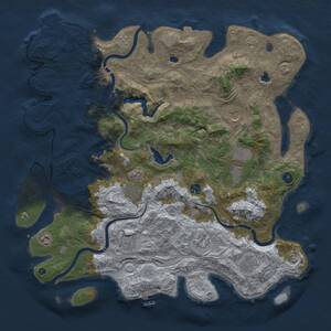 Thumbnail Rust Map: Procedural Map, Size: 4600, Seed: 2019613283, 15 Monuments