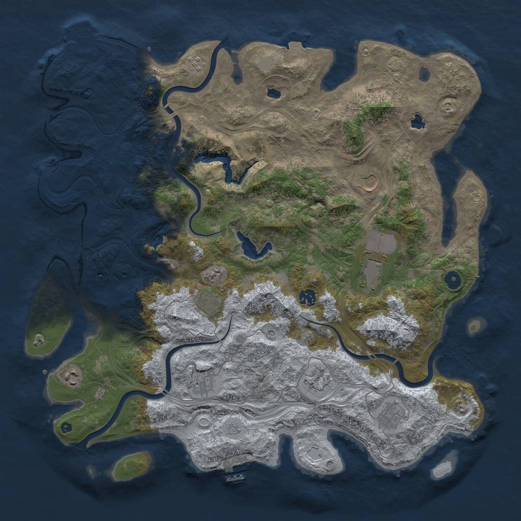 Rust Map: Procedural Map, Size: 4600, Seed: 2019613283, 15 Monuments