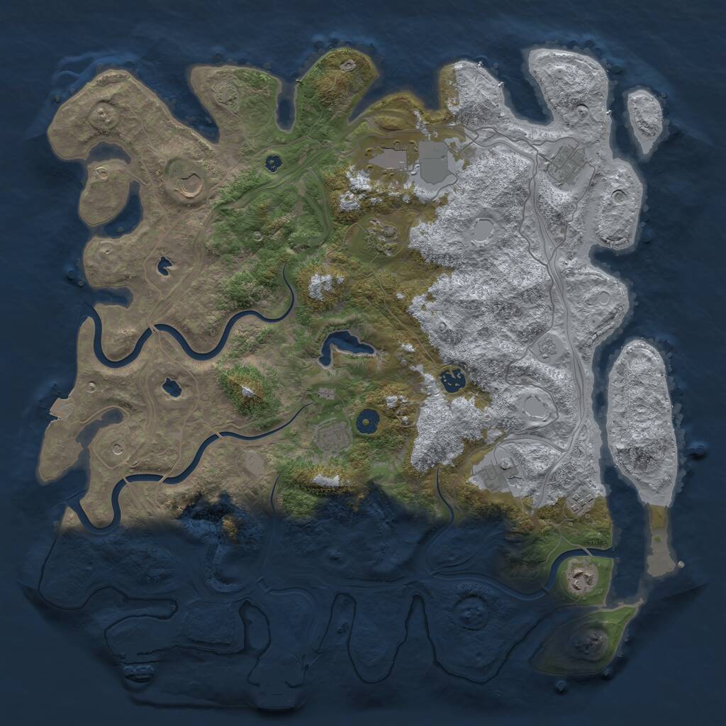 Rust Map: Procedural Map, Size: 4500, Seed: 26395265, 15 Monuments