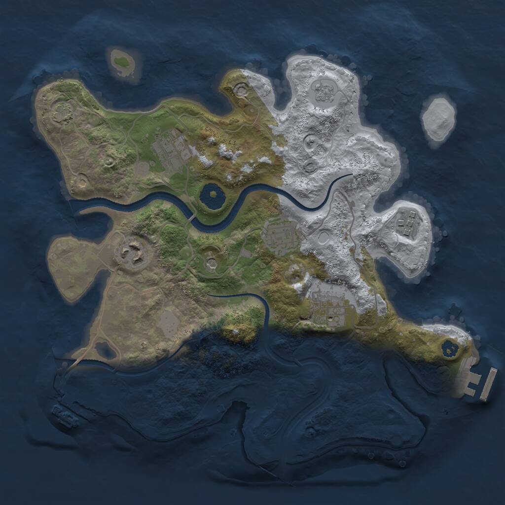 Rust Map: Procedural Map, Size: 3000, Seed: 2065838518, 11 Monuments