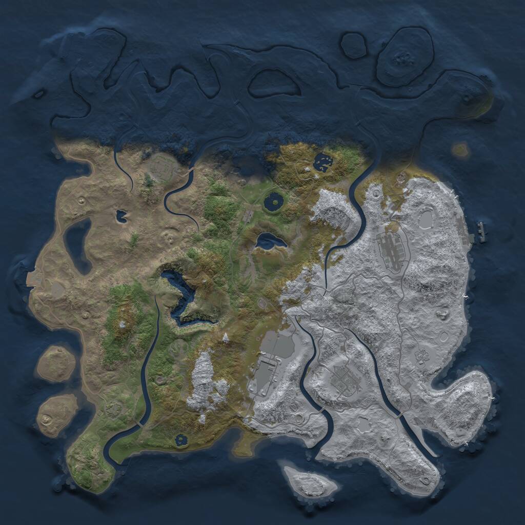 Rust Map: Procedural Map, Size: 4200, Seed: 542909, 12 Monuments