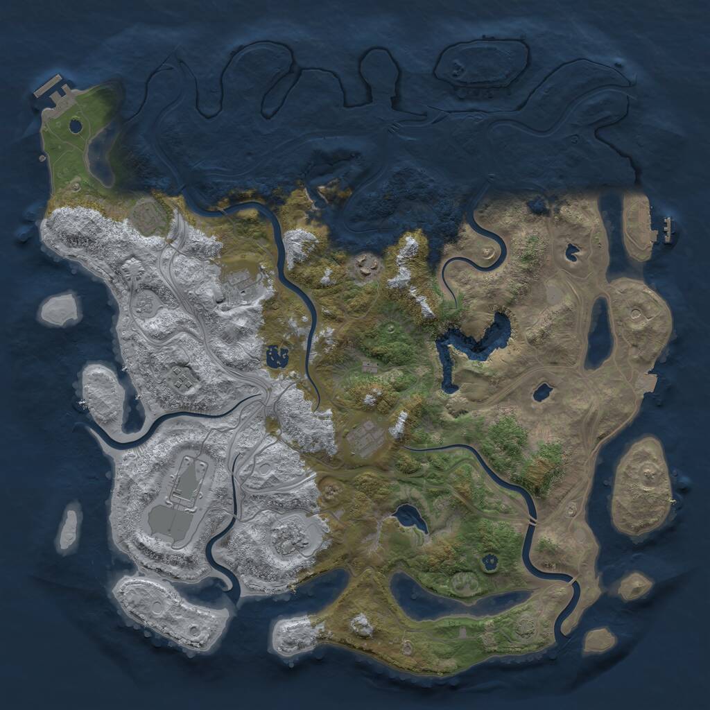 Rust Map: Procedural Map, Size: 4500, Seed: 1597330440, 14 Monuments