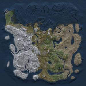 Thumbnail Rust Map: Procedural Map, Size: 4500, Seed: 1597330440, 14 Monuments