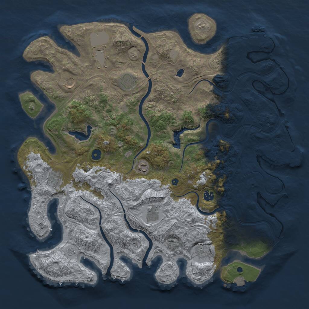 Rust Map: Procedural Map, Size: 4400, Seed: 923411317, 15 Monuments