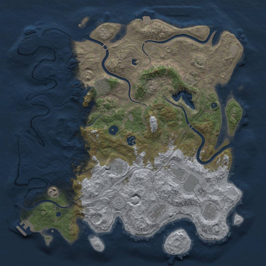 Rust Map: Procedural Map, Size: 4250, Seed: 2073825705, 15 Monuments