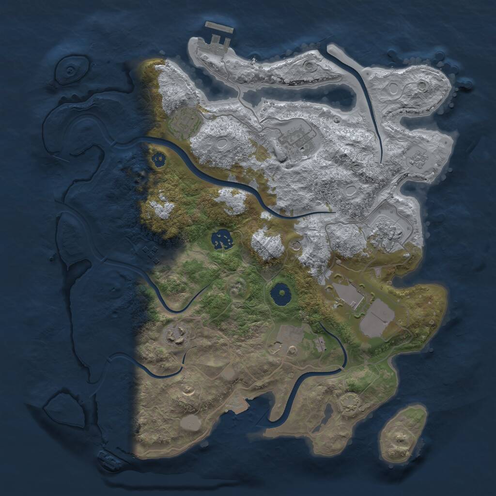 Rust Map: Procedural Map, Size: 3500, Seed: 515856108, 14 Monuments