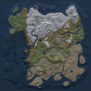Thumbnail Rust Map: Procedural Map, Size: 4500, Seed: 102316662, 17 Monuments