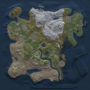 Thumbnail Rust Map: Procedural Map, Size: 3500, Seed: 1166161013, 14 Monuments