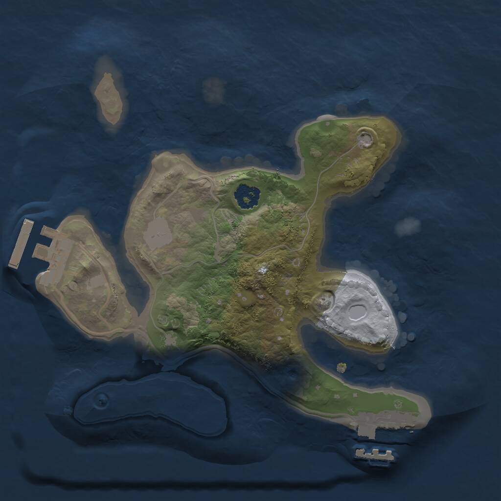 Rust Map: Procedural Map, Size: 2000, Seed: 1822260145, 3 Monuments