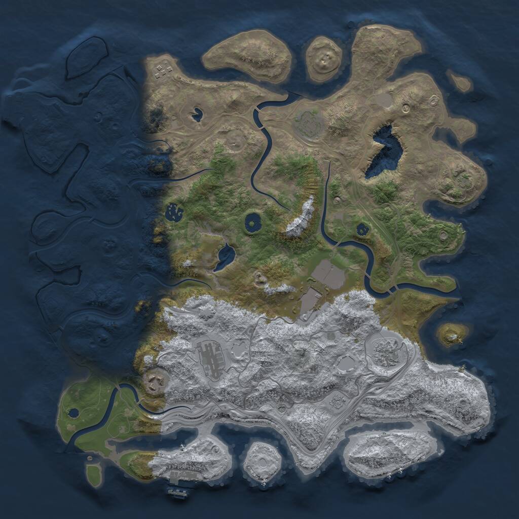 Rust Map: Procedural Map, Size: 4250, Seed: 5592, 13 Monuments