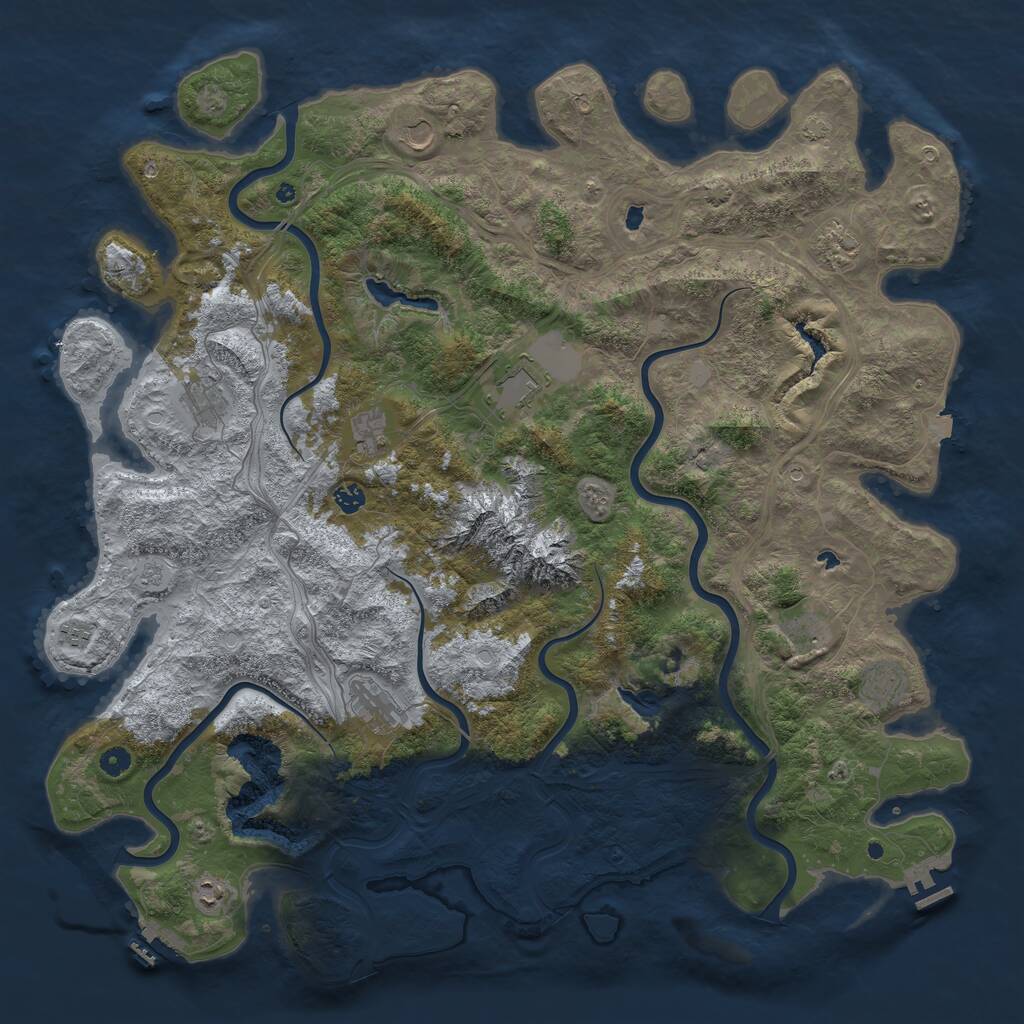 Rust Map: Procedural Map, Size: 5200, Seed: 250189, 17 Monuments