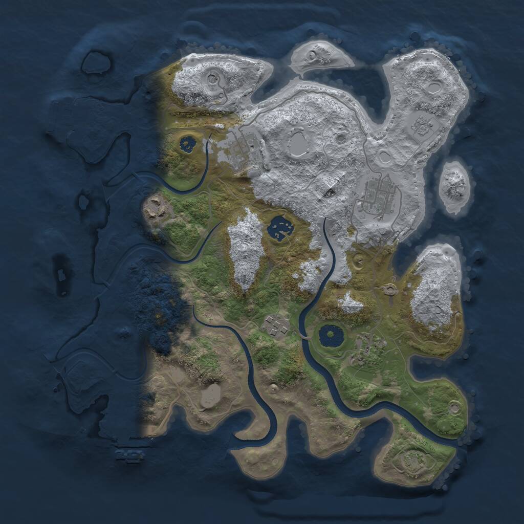 Rust Map: Procedural Map, Size: 3250, Seed: 267502974, 12 Monuments