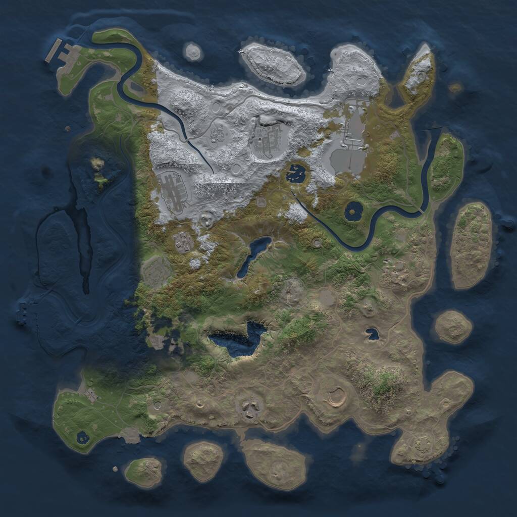 Rust Map: Procedural Map, Size: 4000, Seed: 124166150, 16 Monuments