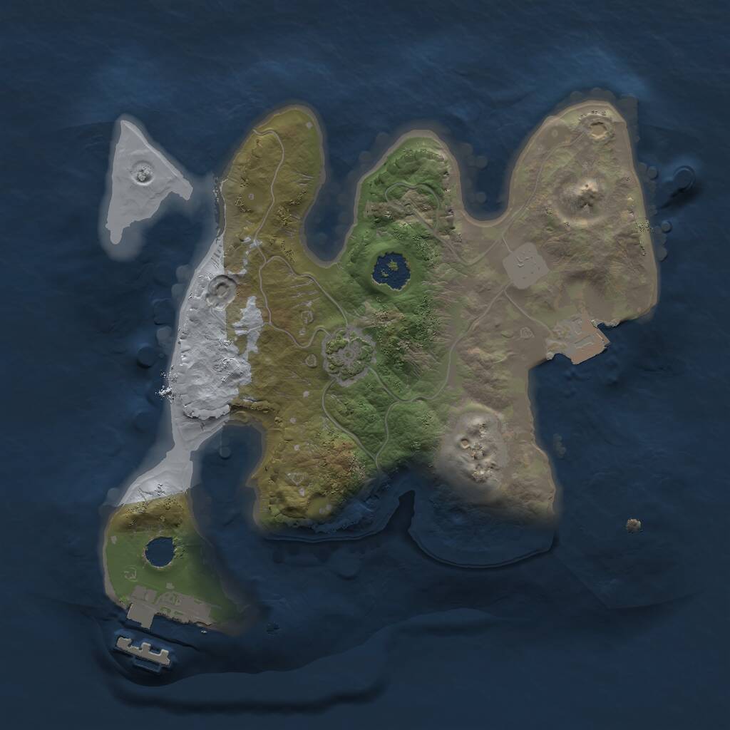 Rust Map: Procedural Map, Size: 2000, Seed: 847944995, 3 Monuments