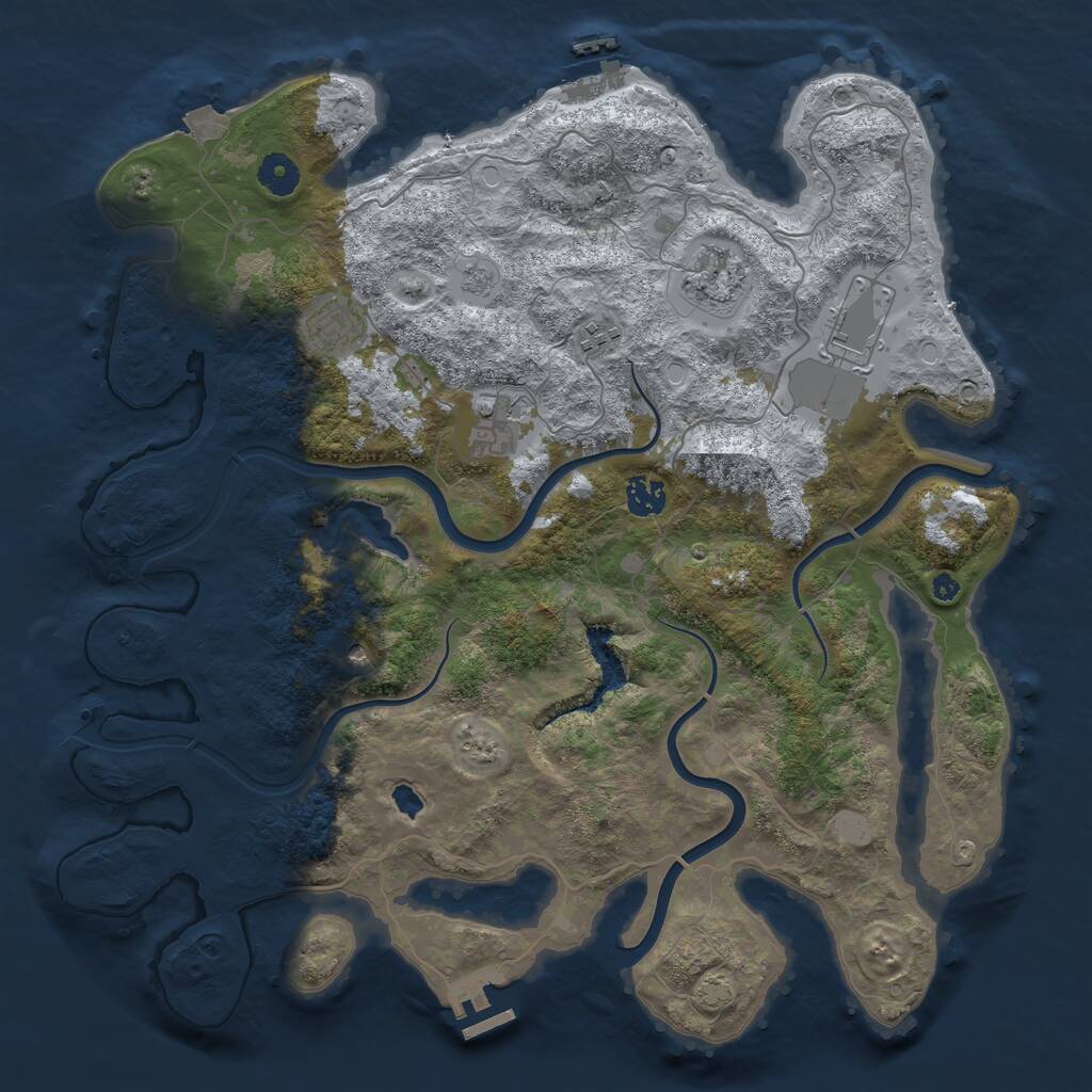 Rust Map: Procedural Map, Size: 4000, Seed: 634196, 12 Monuments