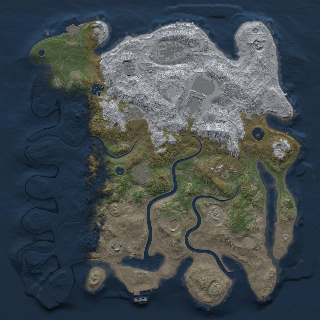 Rust Map: Procedural Map, Size: 3950, Seed: 634196, 15 Monuments