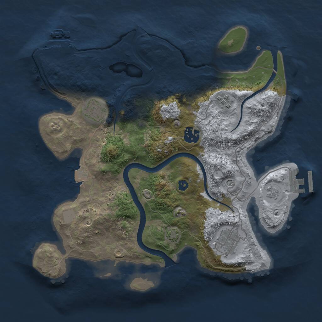 Rust Map: Procedural Map, Size: 3000, Seed: 11061, 10 Monuments