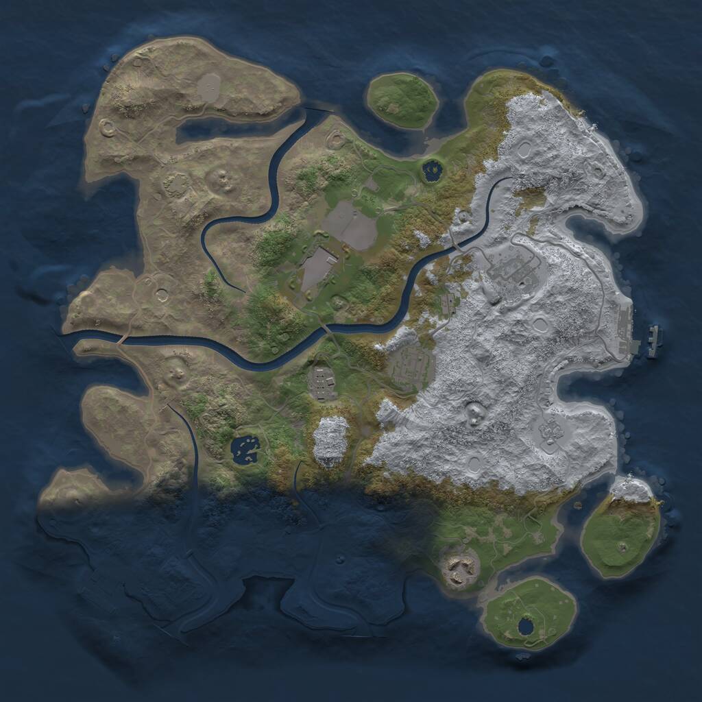 Rust Map: Procedural Map, Size: 3500, Seed: 54648456, 12 Monuments