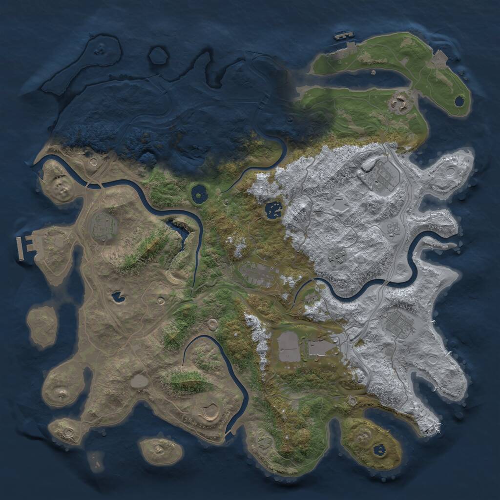 Rust Map: Procedural Map, Size: 4250, Seed: 169639918, 15 Monuments