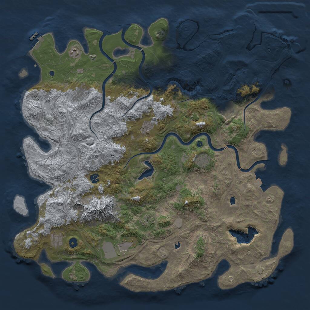 Rust Map: Procedural Map, Size: 5000, Seed: 1947413647, 16 Monuments