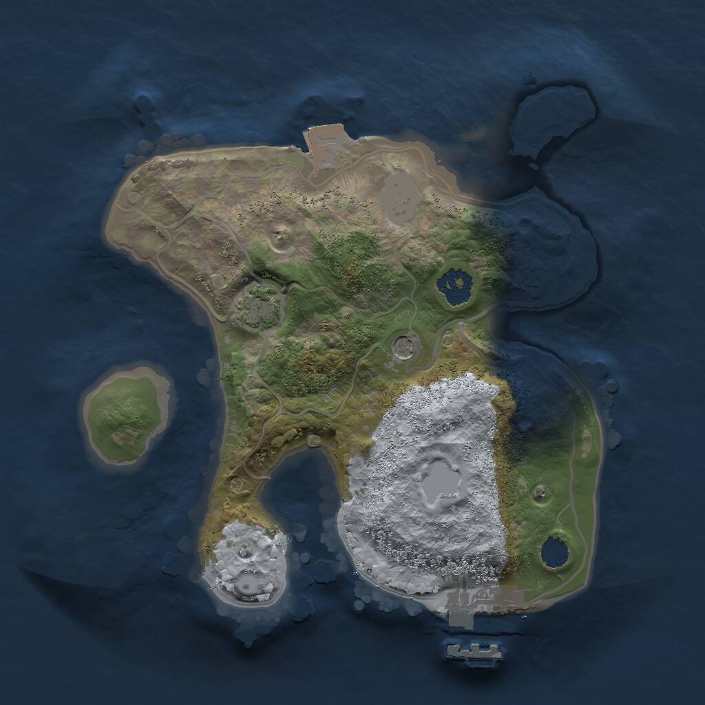 Rust Map: Procedural Map, Size: 2000, Seed: 1234434532, 4 Monuments