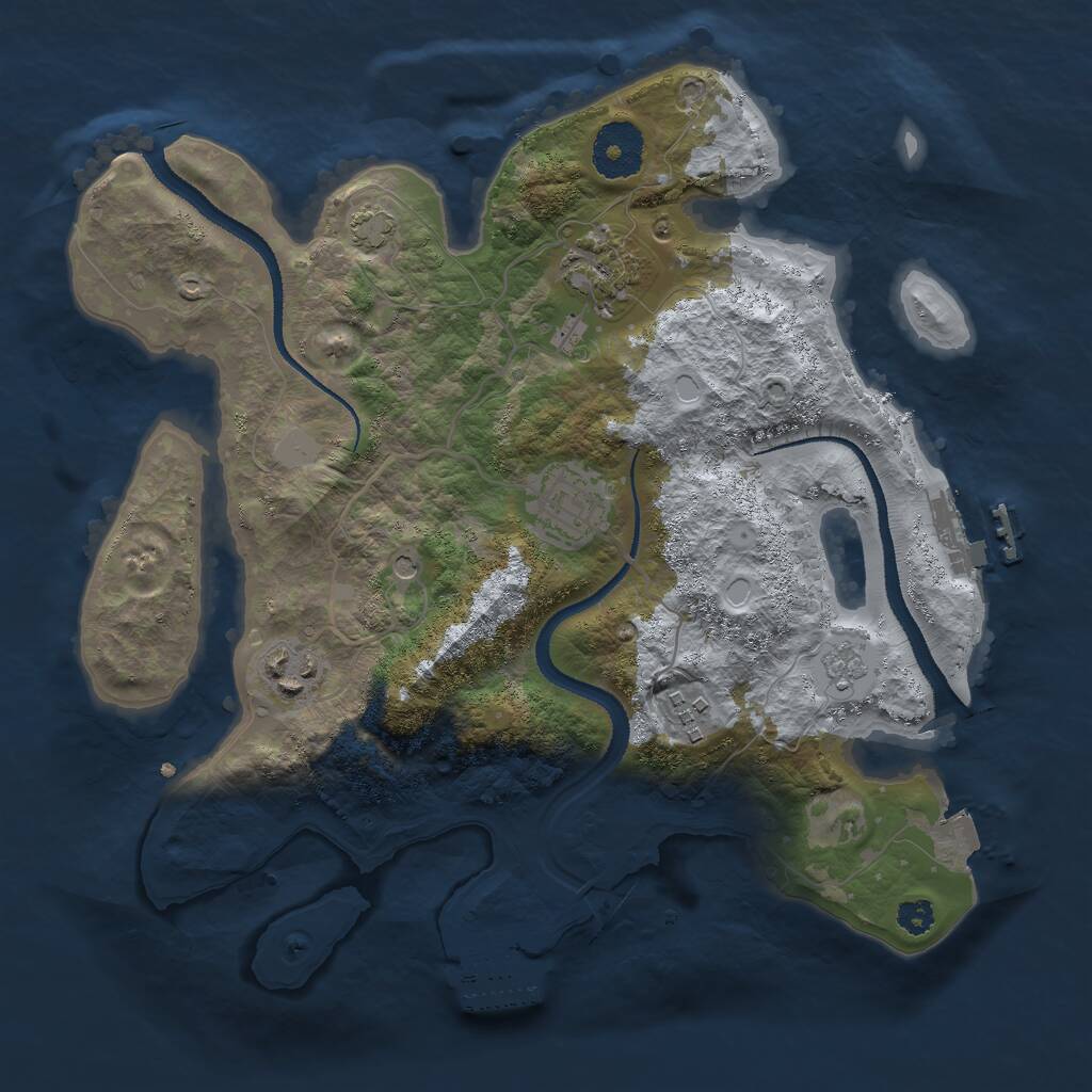 Rust Map: Procedural Map, Size: 3000, Seed: 279332370, 10 Monuments