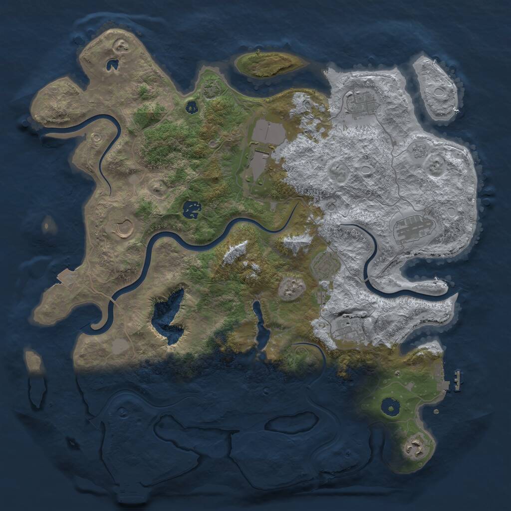 Rust Map: Procedural Map, Size: 4096, Seed: 68, 14 Monuments