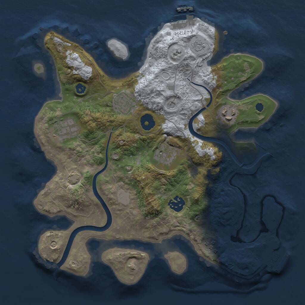 Rust Map: Procedural Map, Size: 3000, Seed: 8253121, 12 Monuments