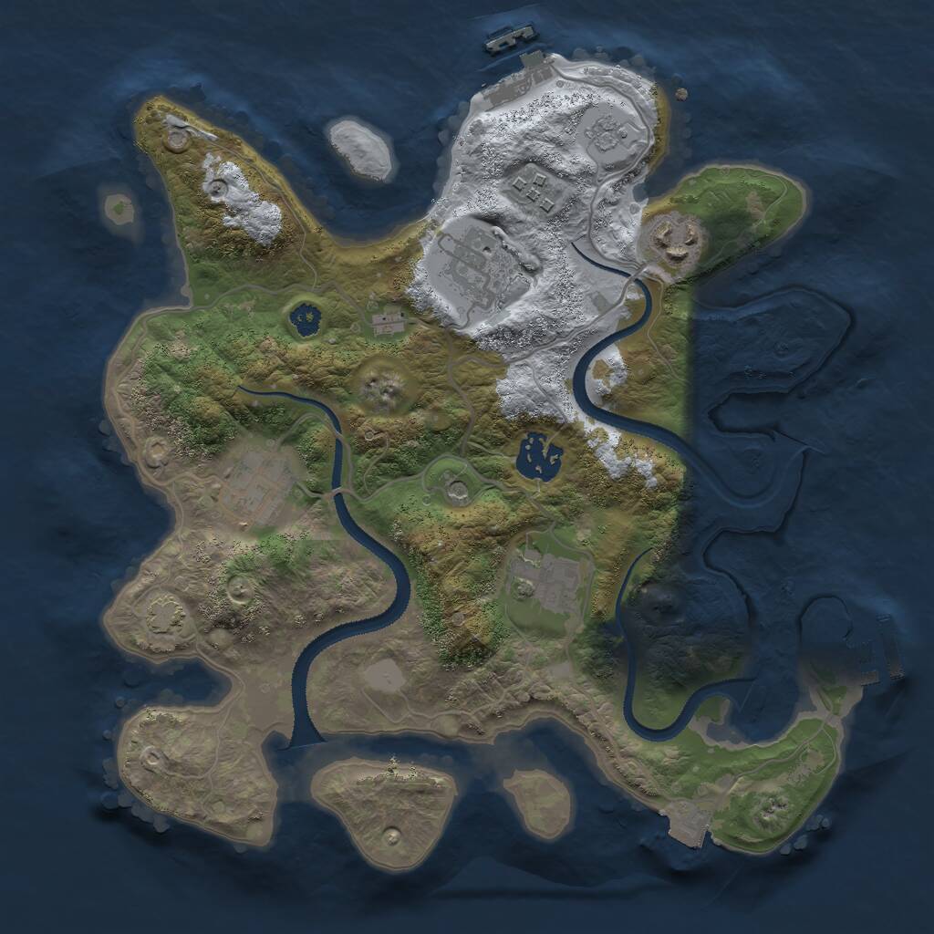 Rust Map: Procedural Map, Size: 3000, Seed: 8253121, 12 Monuments