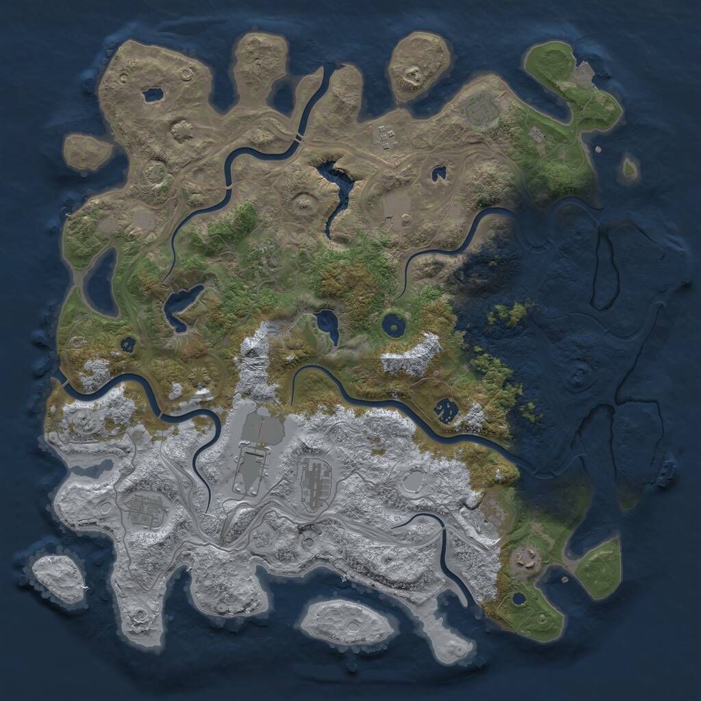 Rust Map: Procedural Map, Size: 4500, Seed: 612795059, 16 Monuments