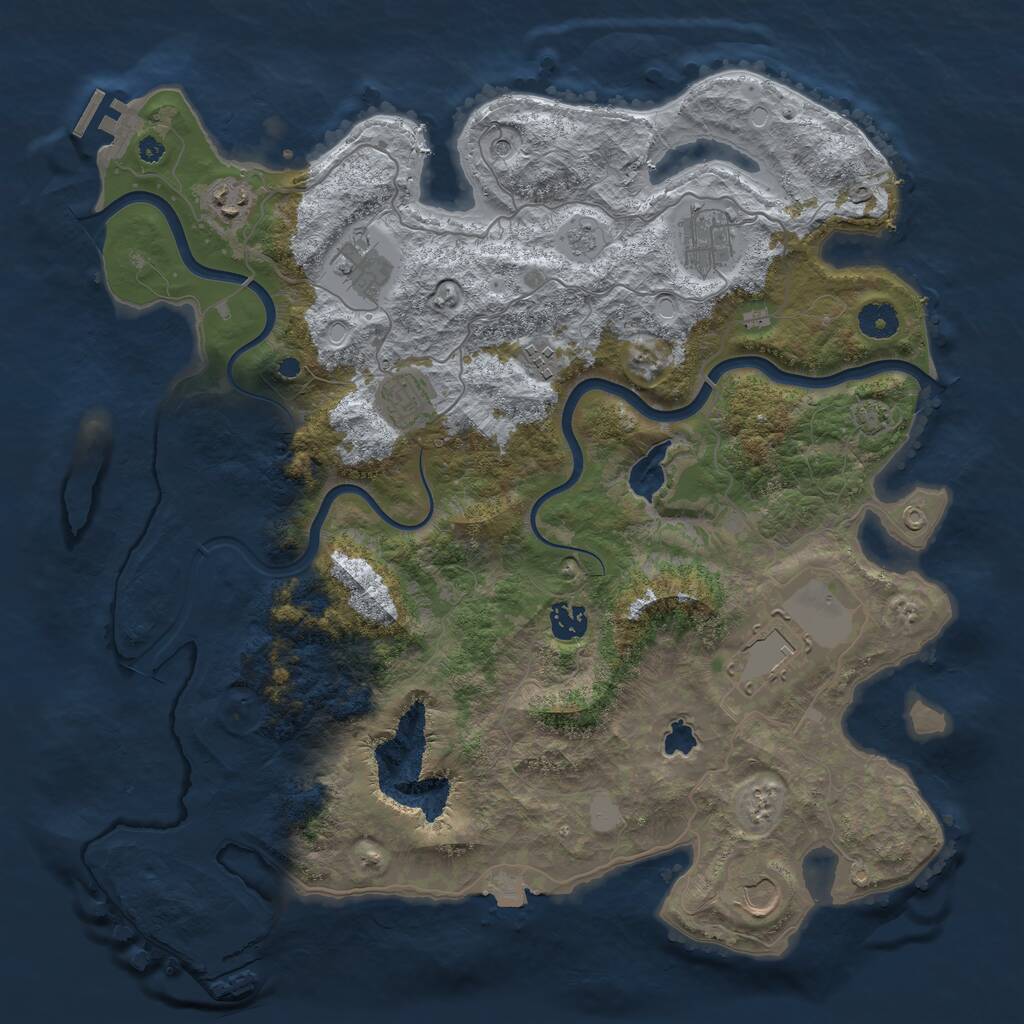 Rust Map: Procedural Map, Size: 4000, Seed: 3246435, 14 Monuments