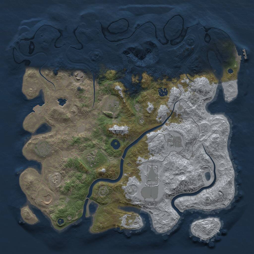 Rust Map: Procedural Map, Size: 4000, Seed: 684282656, 15 Monuments