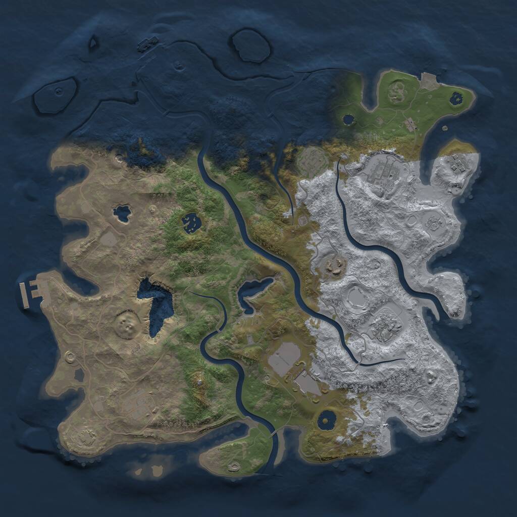 Rust Map: Procedural Map, Size: 4000, Seed: 1910807372, 14 Monuments